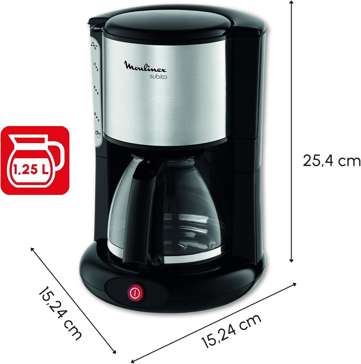 Moulinex Subito machine à café inox vue de face