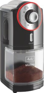 Melitta Moulin machine à café noir vue de côté