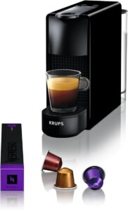 Nespresso Krups machine à café noir vue de côté