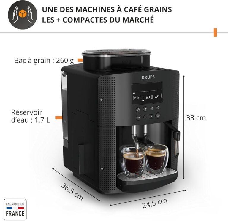Krups Essential machine à café noire vue de face