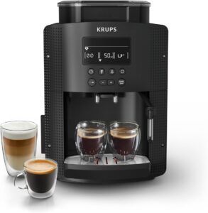 Krups Essential machine à café noire vue de côté