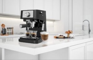De machine à café noir détails