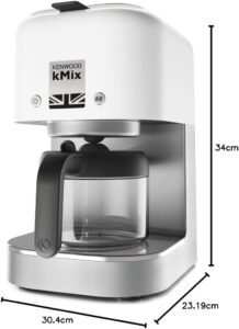 Kenwood COX machine à café blanc vue de côté