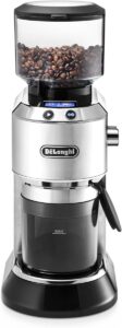 DeLonghi Moulin machine à café argent détails