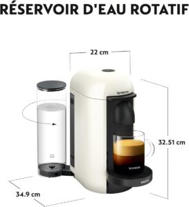 Nespresso Krups machine à café blanc vue de côté