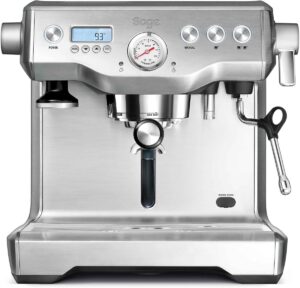 Sage Dual machine à café inox vue de côté
