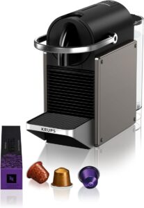 Nespresso Krups machine à café titane détails