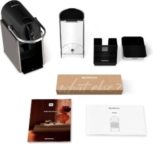 Nespresso Krups machine à café titane vue de côté
