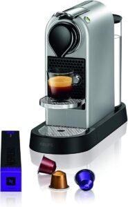 KRUPS Nespresso machine à café argenté vue de côté