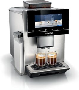Siemens machine machine à café inox vue de côté