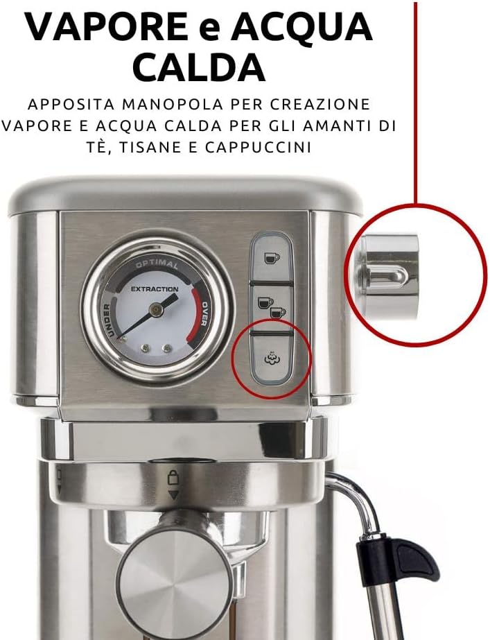 Ariete machine à café argent vue de face