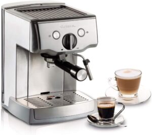 Ariete Machine machine à café inox vue de côté