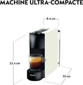 Nespresso Krups machine à café blanche vue de côté