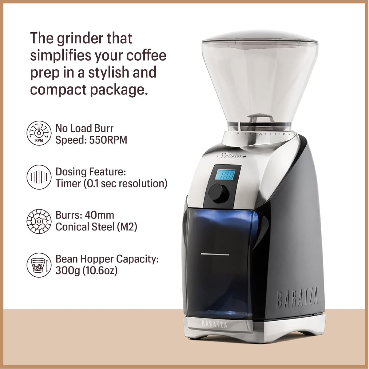 Baratza machine à café argent vue de face